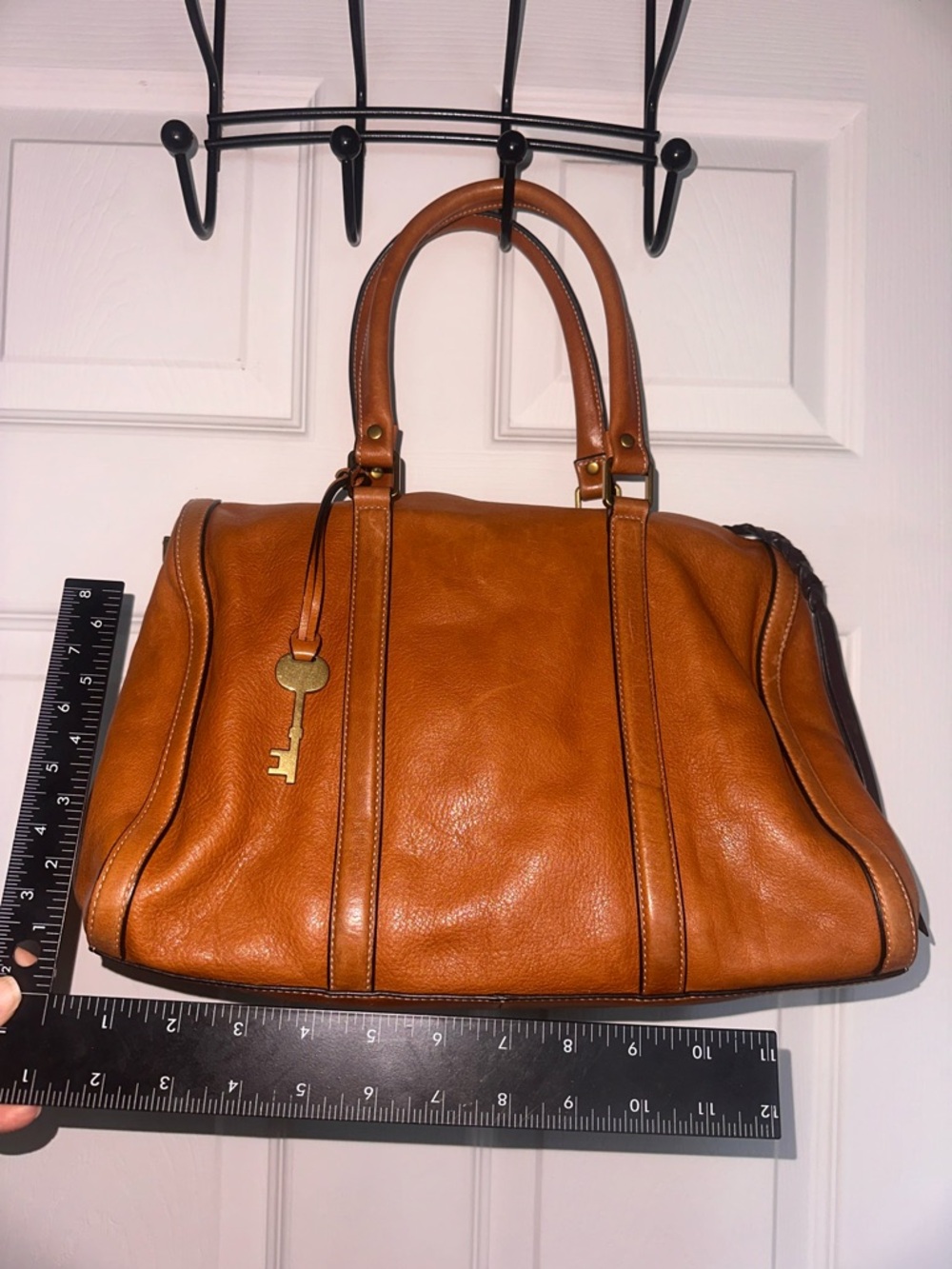 Fossil Kendall Satchel Large Rare Like New Leather Y2K Speedy Style Purse - Picture 5 of 13